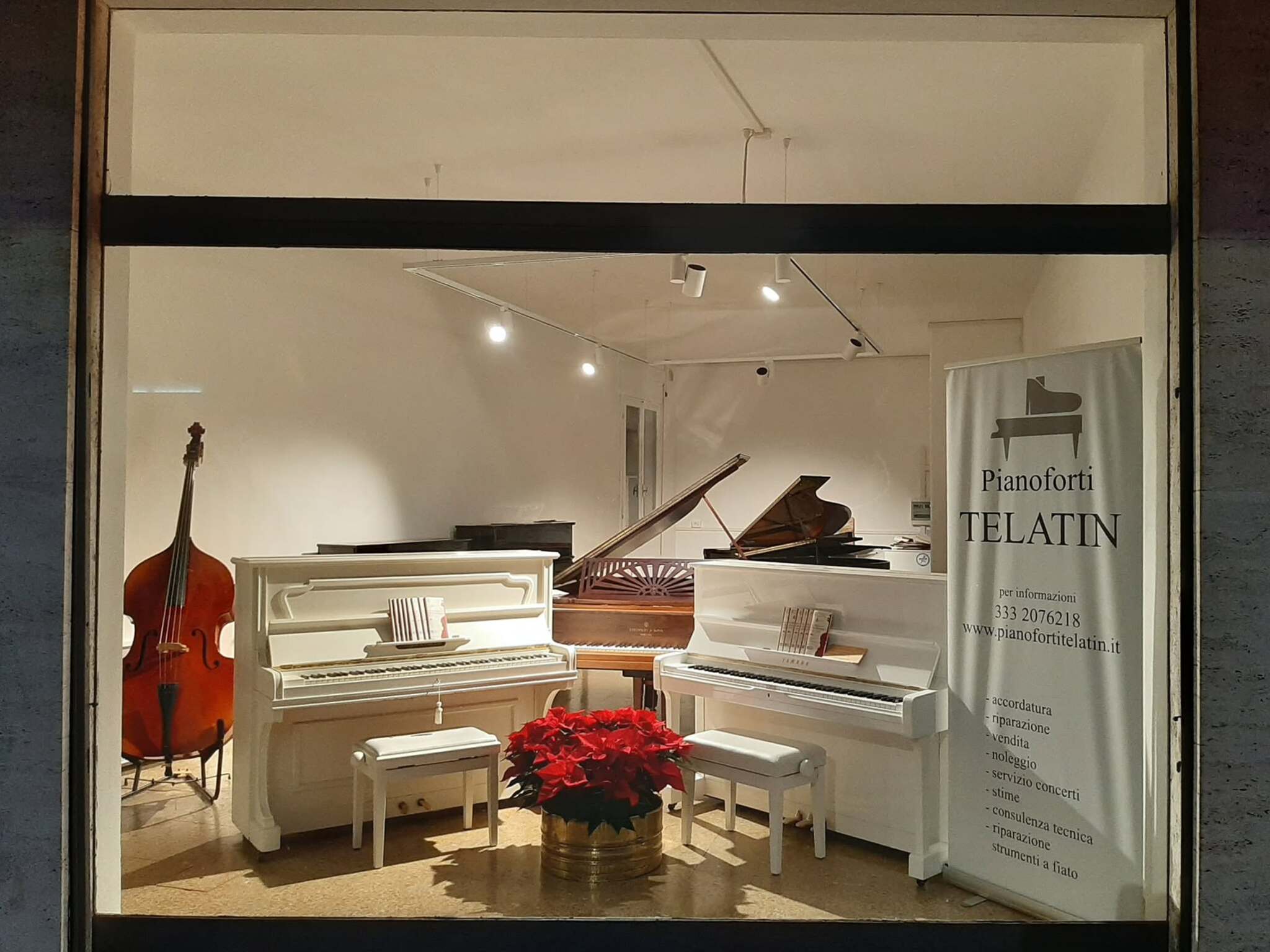 Vetrina Telatin Pianoforti a Bassano del Grappa